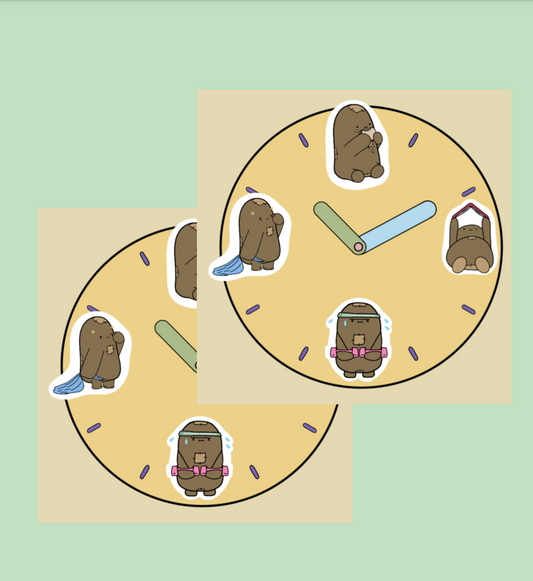 Stuffy Clock Sticker Sheet